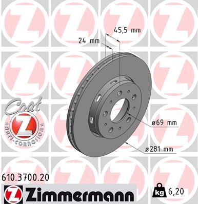 ZIMMERMANN 610.3700.20 EAN: 4250238744924.