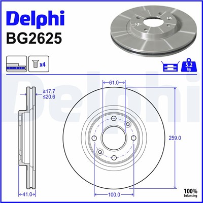 DELPHI BG2625 EAN: 5012759426067.