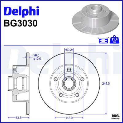 DELPHI BG3030 EAN: 5012759062685.
