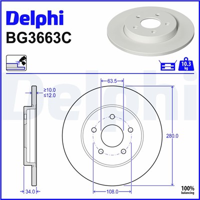 DELPHI BG3663C EAN: 5012759533628.