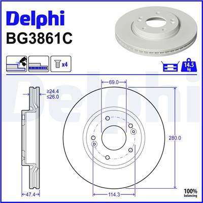 DELPHI BG3861C EAN: 5012759971277.
