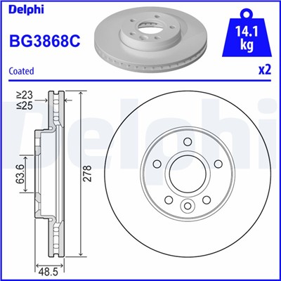 DELPHI BG3868C EAN: 5012759529690.