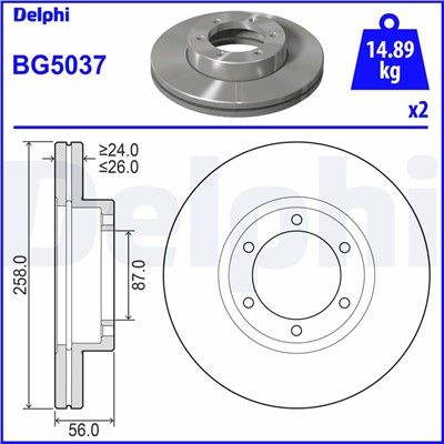 DELPHI BG5037 EAN: 5012759556634.