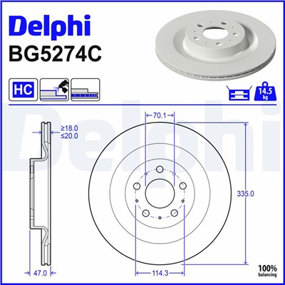 DELPHI BG5274C EAN: 5012759600511.