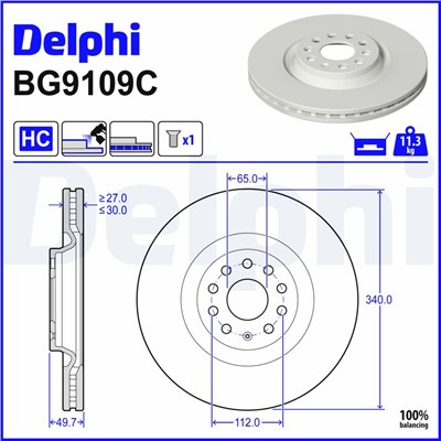 DELPHI BG9109C EAN: 5012759531303.