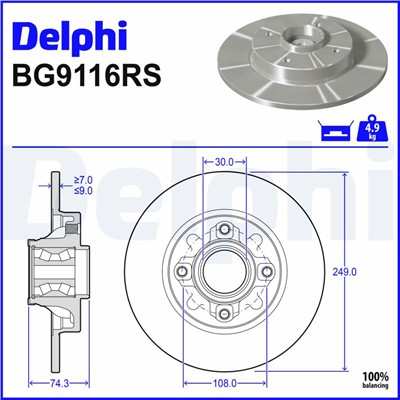 DELPHI BG9116RS EAN: 5012759503904.