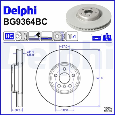 DELPHI BG9364BC EAN: 5012759556344.