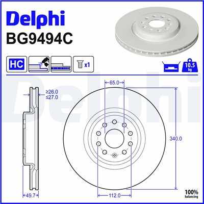 DELPHI BG9494C EAN: 5012759581292.