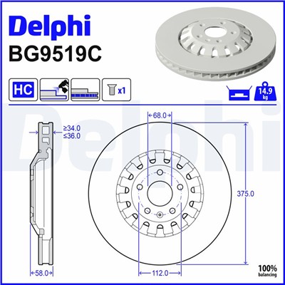 DELPHI BG9519C EAN: 5012759657461.