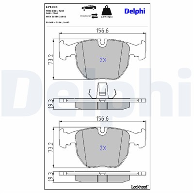 DELPHI LP1003 EAN: 5012759067314.