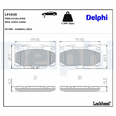 DELPHI LP1020 EAN: 5012759067338.