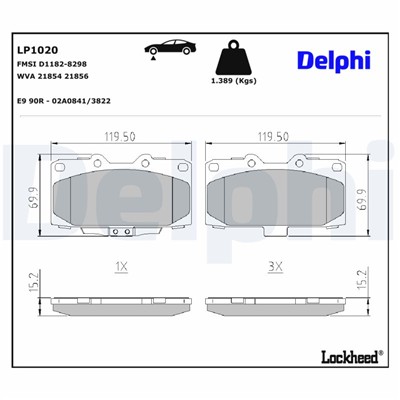 DELPHI LP1020 EAN: 5012759067338.