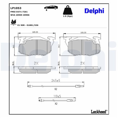 DELPHI LP1053 EAN: 5012759044933.