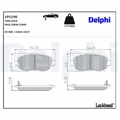 DELPHI LP1140 EAN: 5012759061824.