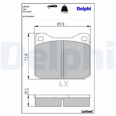 DELPHI LP117 EAN: 5012759300718.