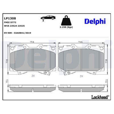 DELPHI LP1308 EAN: 5012759128794.