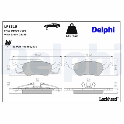 DELPHI LP1315 EAN: 5012759078594.