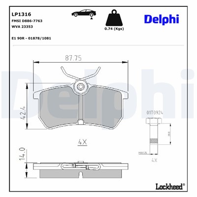 DELPHI LP1316 EAN: 5012759078600.