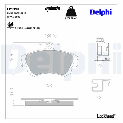 DELPHI LP1398 EAN: 5012759085646.