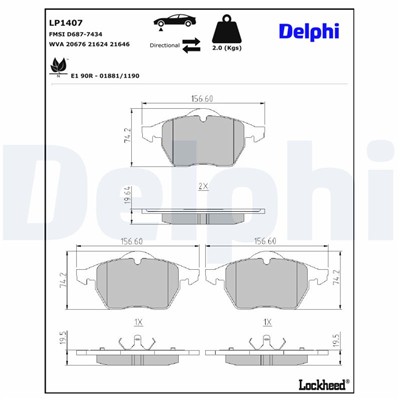 DELPHI LP1407 EAN: 5012759085721.