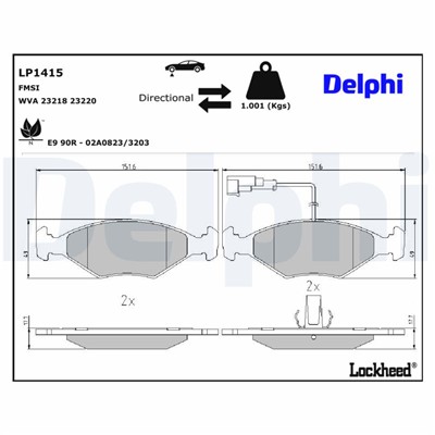 DELPHI LP1415 EAN: 5012759087541.