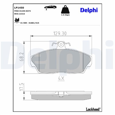 DELPHI LP1450 EAN: 5012759094242.