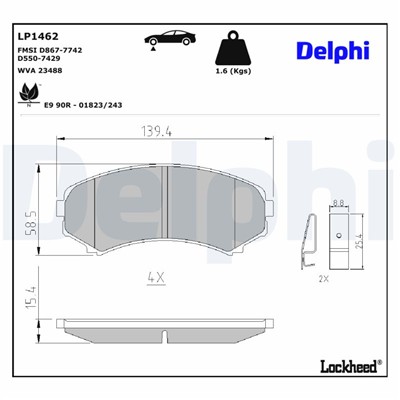 DELPHI LP1462 EAN: 5012759099315.