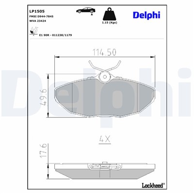 DELPHI LP1505 EAN: 5012759107133.