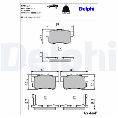 DELPHI LP1507 EAN: 5012759107157.