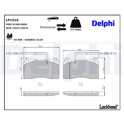 DELPHI LP1516 EAN: 5012759107249.