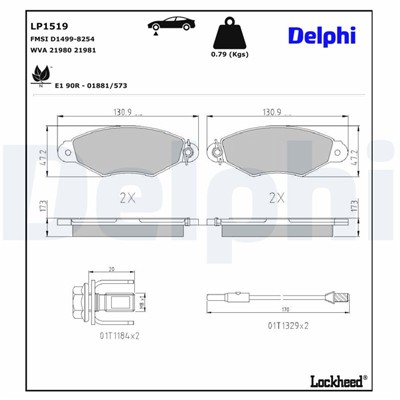 DELPHI LP1519 EAN: 5012759107270.