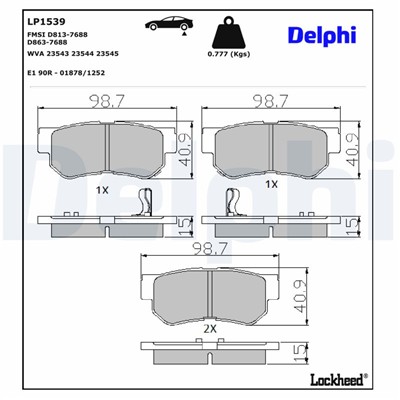DELPHI LP1539 EAN: 5012759122075.