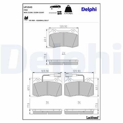 DELPHI LP1543 EAN: 5012759122099.