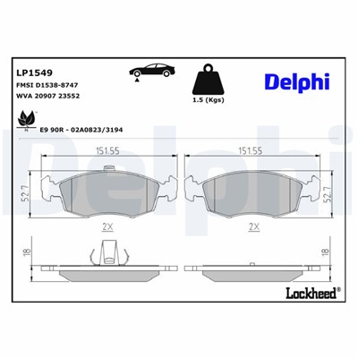 DELPHI LP1549 EAN: 5012759125946.