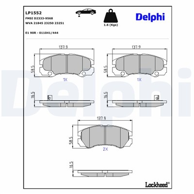 DELPHI LP1552 EAN: 5012759129692.