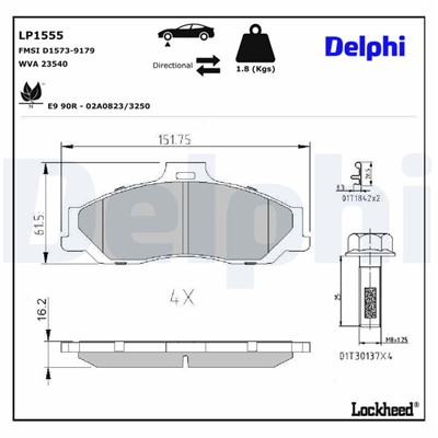 DELPHI LP1555 EAN: 5012759125977.