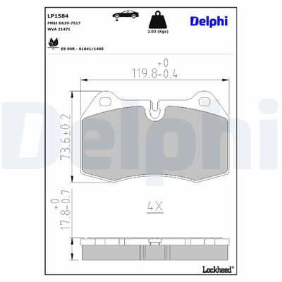 DELPHI LP1584 EAN: 5012759121467.