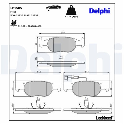 DELPHI LP1585 EAN: 5012759121474.
