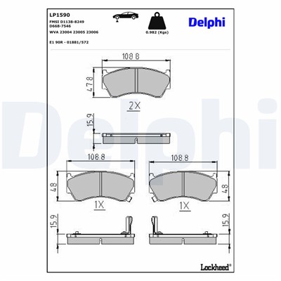 DELPHI LP1590 EAN: 5012759121528.