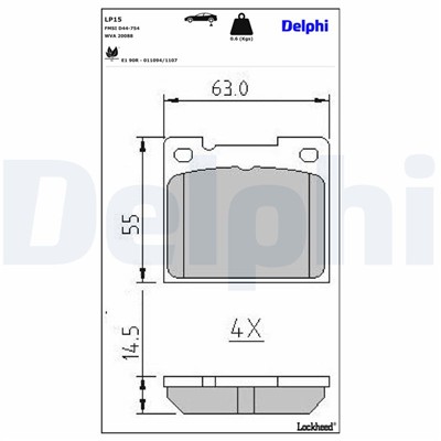 DELPHI LP15 EAN: 5012759300022.