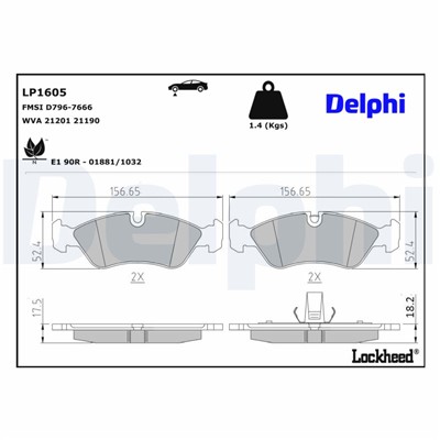 DELPHI LP1605 EAN: 5012759121672.