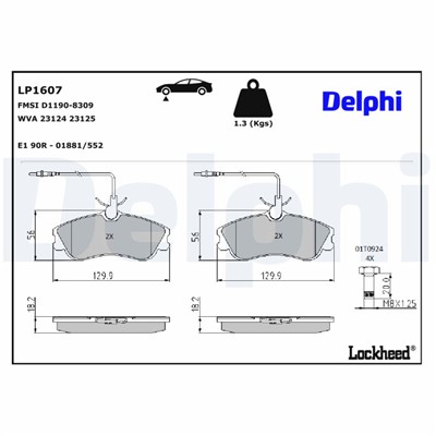 DELPHI LP1607 EAN: 5012759121696.