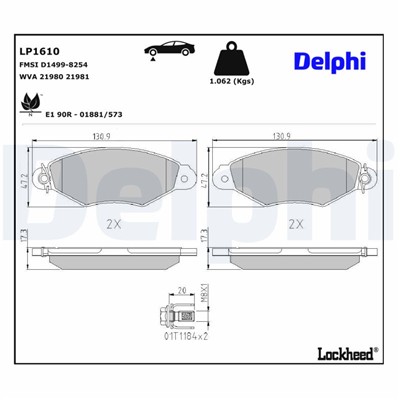DELPHI LP1610 EAN: 5012759121726.