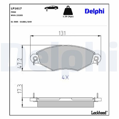 DELPHI LP1617 EAN: 5012759121795.