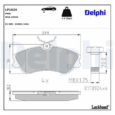 DELPHI LP1624 EAN: 5012759128831.