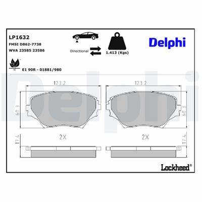 DELPHI LP1632 EAN: 5012759128909.