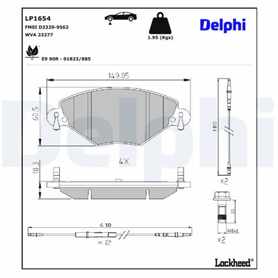 DELPHI LP1654 EAN: 5012759158883.