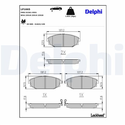 DELPHI LP1665 EAN: 5012759132500.