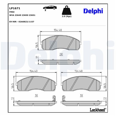 DELPHI LP1671 EAN: 5012759150702.