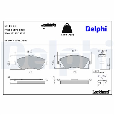 DELPHI LP1676 EAN: 5012759158937.